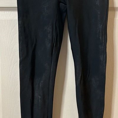 Spanx Women Leggings Size M Black Faux Leather 2437 Medium